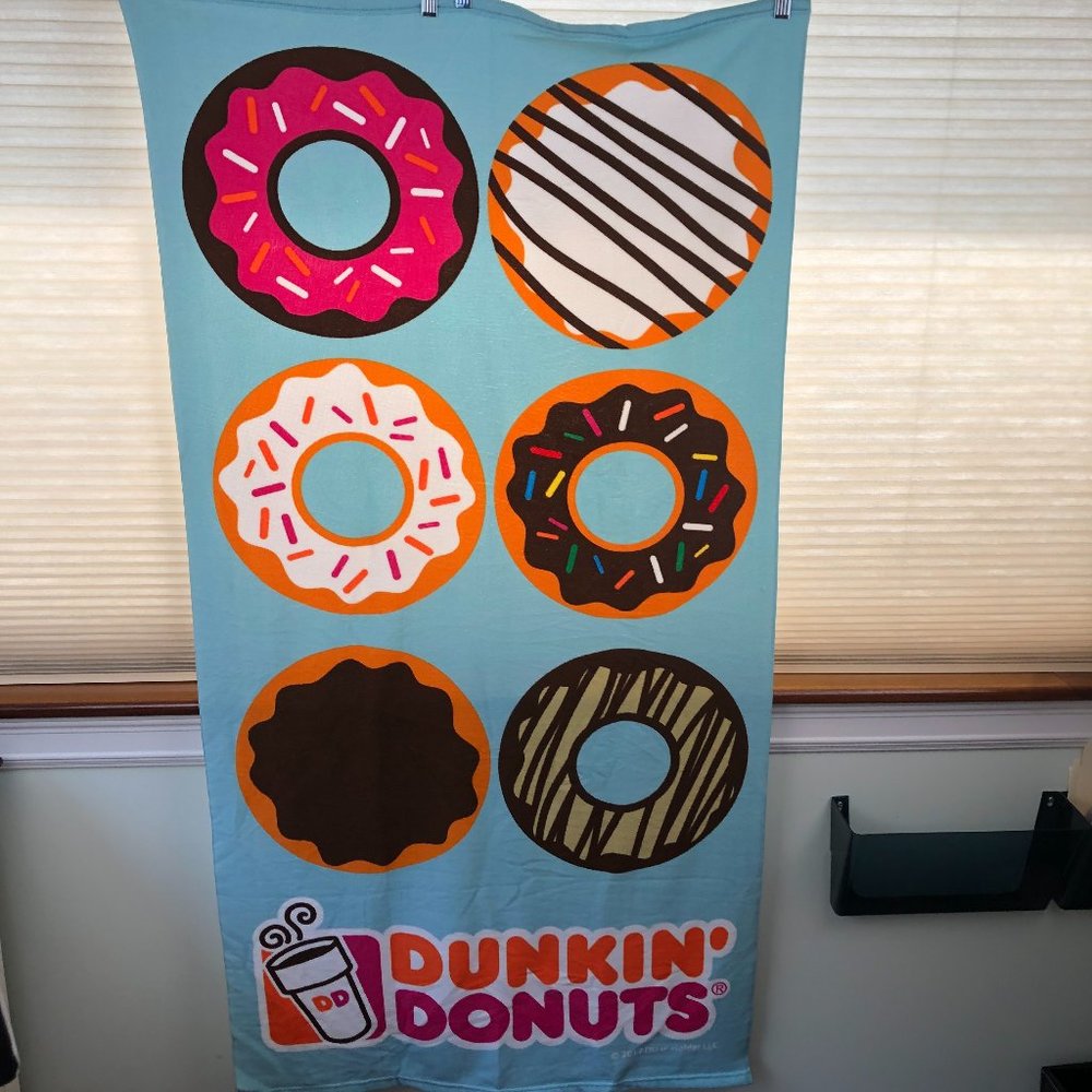 NEW Dunkin Donuts Beach Towel Coastal Vacation RARE Collectible Pool Resort